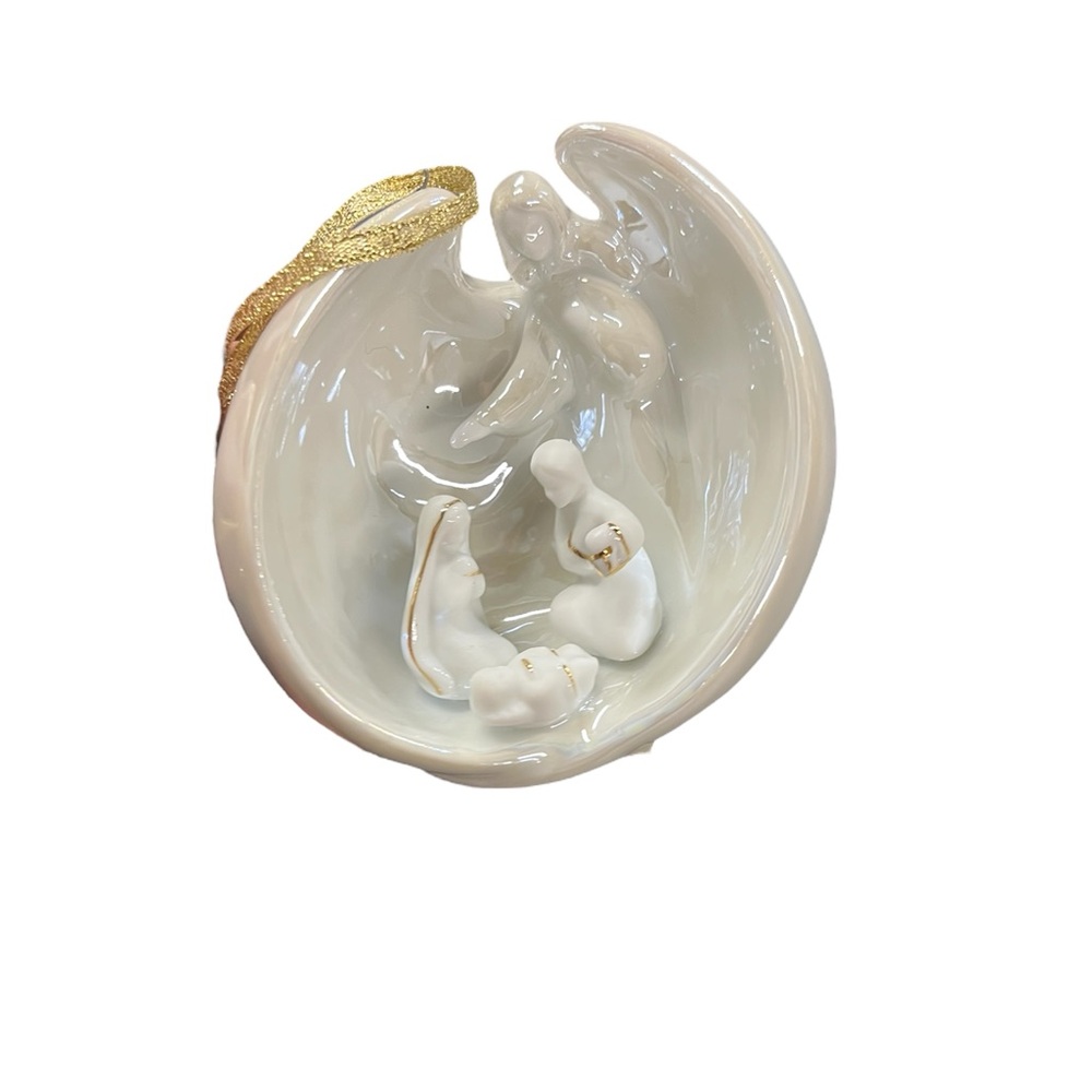Porcelain nativity ornament by Appletree